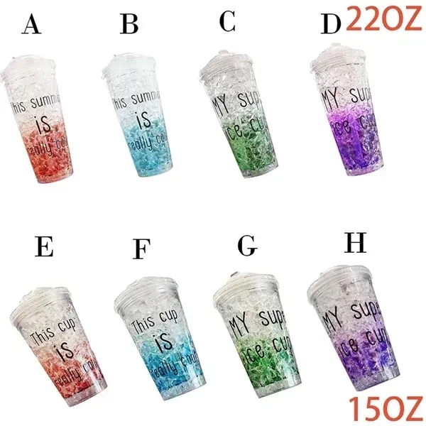 Double Insulated Sliding Lid GelIce Cup Summer Tumbler - Double Insulated Sliding Lid GelIce Cup Summer Tumbler - Image 1 of 4