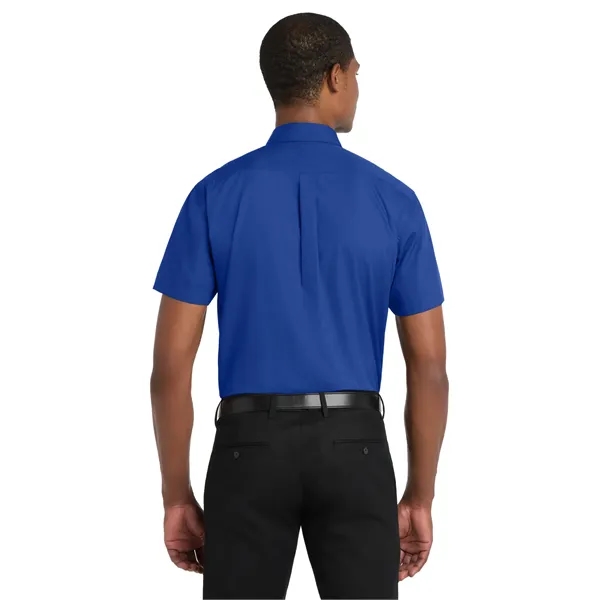 Port Authority Short Sleeve Carefree Poplin Shirt. - Port Authority Short Sleeve Carefree Poplin Shirt. - Image 4 of 24