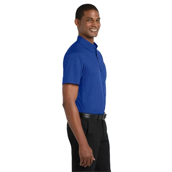 Port Authority Short Sleeve Carefree Poplin Shirt. - Port Authority Short Sleeve Carefree Poplin Shirt. - Image 5 of 24