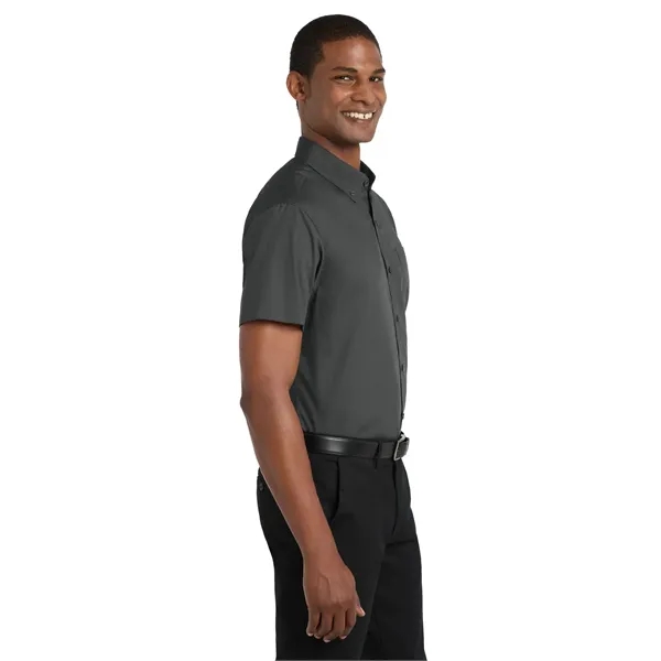 Port Authority Short Sleeve Carefree Poplin Shirt. - Port Authority Short Sleeve Carefree Poplin Shirt. - Image 11 of 24