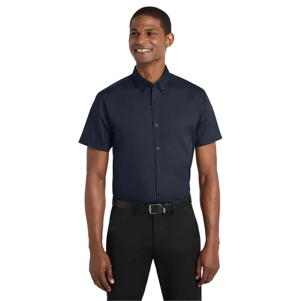 Port Authority Short Sleeve Carefree Poplin Shirt. - Port Authority Short Sleeve Carefree Poplin Shirt. - Image 13 of 24
