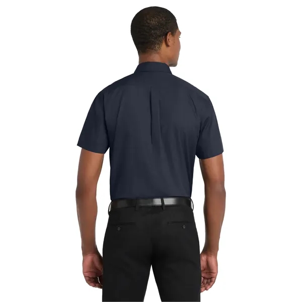 Port Authority Short Sleeve Carefree Poplin Shirt. - Port Authority Short Sleeve Carefree Poplin Shirt. - Image 15 of 24