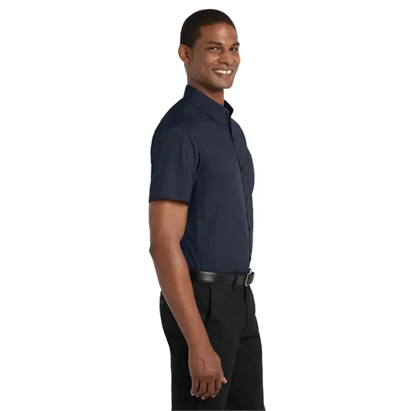 Port Authority Short Sleeve Carefree Poplin Shirt. - Port Authority Short Sleeve Carefree Poplin Shirt. - Image 17 of 24