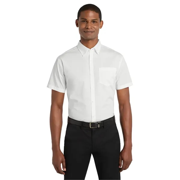 Port Authority Short Sleeve Carefree Poplin Shirt. - Port Authority Short Sleeve Carefree Poplin Shirt. - Image 19 of 24