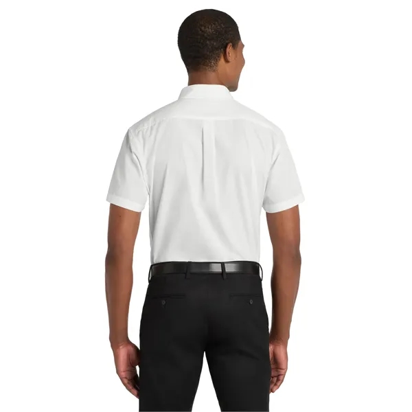 Port Authority Short Sleeve Carefree Poplin Shirt. - Port Authority Short Sleeve Carefree Poplin Shirt. - Image 21 of 24