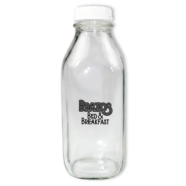 1 Quart Glass Milk Bottle With Lid - 1 Quart Glass Milk Bottle With Lid - Image 1 of 4