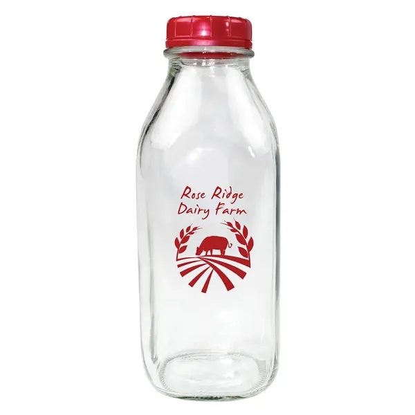 1 Quart Glass Milk Bottle With Lid - 1 Quart Glass Milk Bottle With Lid - Image 3 of 4