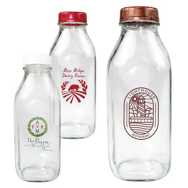 1 Quart Glass Milk Bottle With Lid - 1 Quart Glass Milk Bottle With Lid - Image 4 of 4