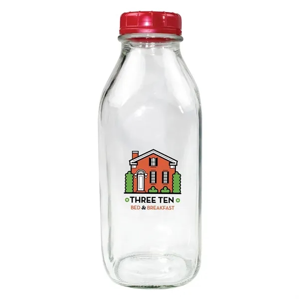 1 Quart Glass Milk Bottle with Lid, Full Color Digital - 1 Quart Glass Milk Bottle with Lid, Full Color Digital - Image 2 of 3
