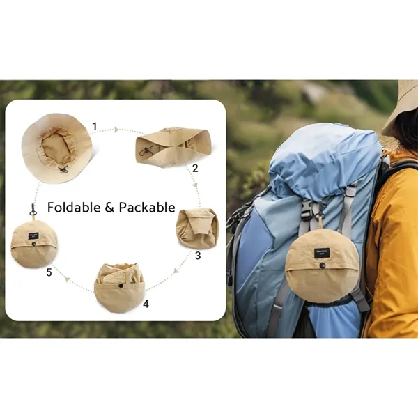 Unisex Packable Bucket Hat Waterproof Sun Cap - Unisex Packable Bucket Hat Waterproof Sun Cap - Image 2 of 3
