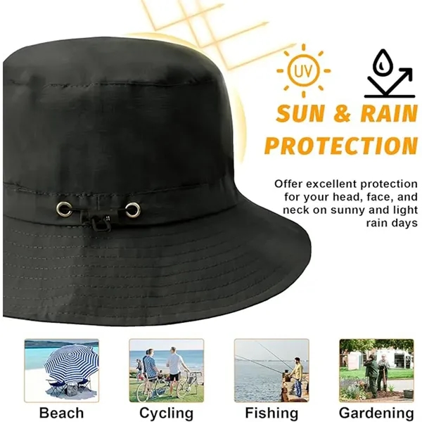 Unisex Packable Bucket Hat Waterproof Sun Cap - Unisex Packable Bucket Hat Waterproof Sun Cap - Image 3 of 3