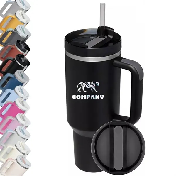40oz Insulated Tumbler With Handle And Straw Lid - 40oz Insulated Tumbler With Handle And Straw Lid - Image 0 of 4