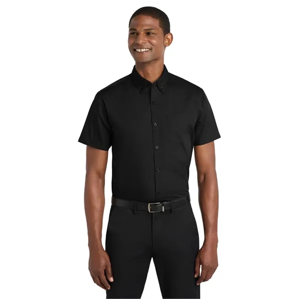Port Authority Short Sleeve Carefree Poplin Shirt.