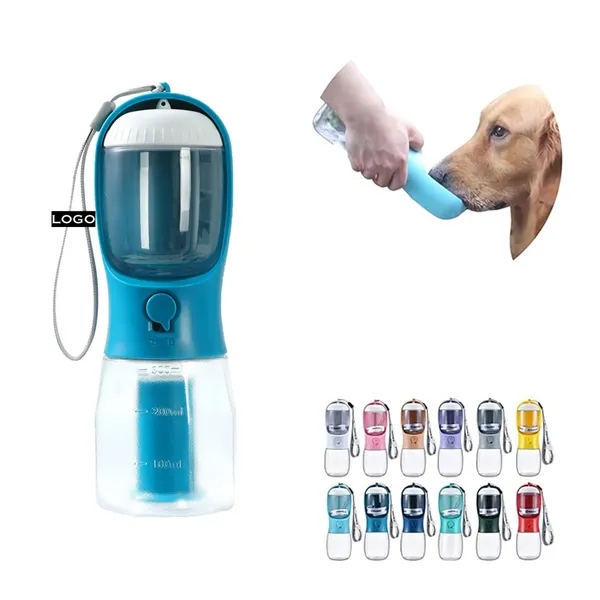 Portable pet water bottle with food container - Portable pet water bottle with food container - Image 0 of 4