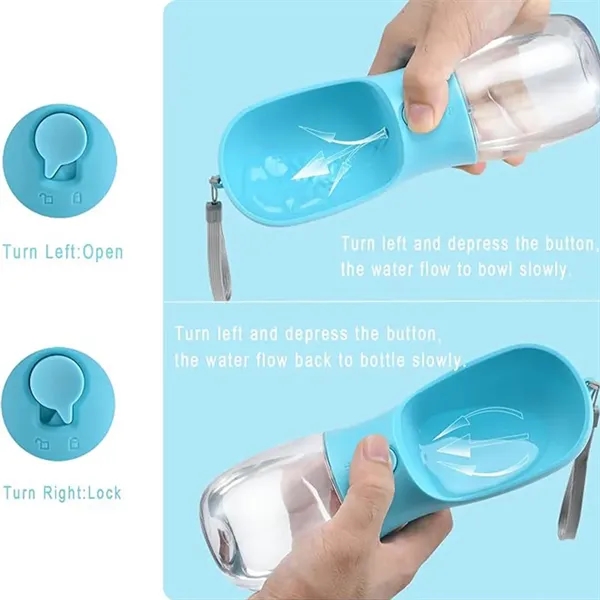 Portable pet water bottle with food container - Portable pet water bottle with food container - Image 3 of 4