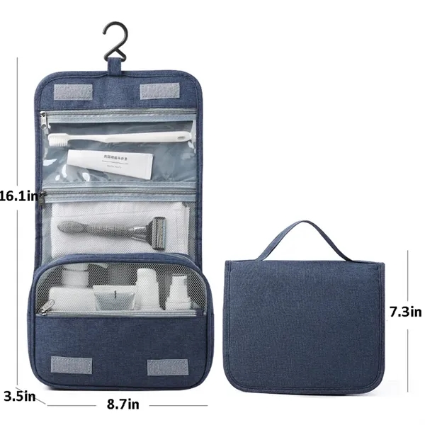 Hanging Compact Hygiene Bag - 3 Compartments Foldable - Hanging Compact Hygiene Bag - 3 Compartments Foldable - Image 1 of 2