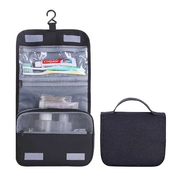 Hanging Compact Hygiene Bag - 3 Compartments Foldable - Hanging Compact Hygiene Bag - 3 Compartments Foldable - Image 2 of 2