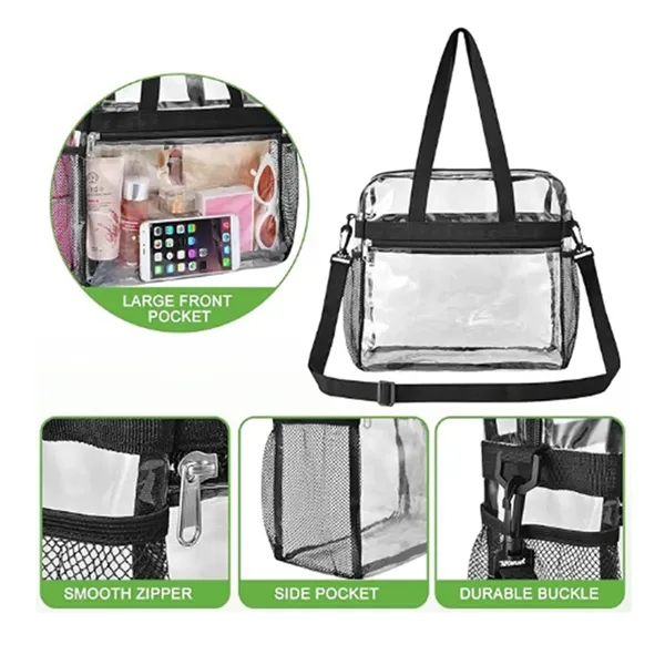 Stadium-Approved Clear PVC Large Shoulder Bag for Events - Stadium-Approved Clear PVC Large Shoulder Bag for Events - Image 0 of 2