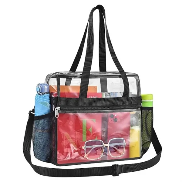 Stadium-Approved Clear PVC Large Shoulder Bag for Events - Stadium-Approved Clear PVC Large Shoulder Bag for Events - Image 1 of 2