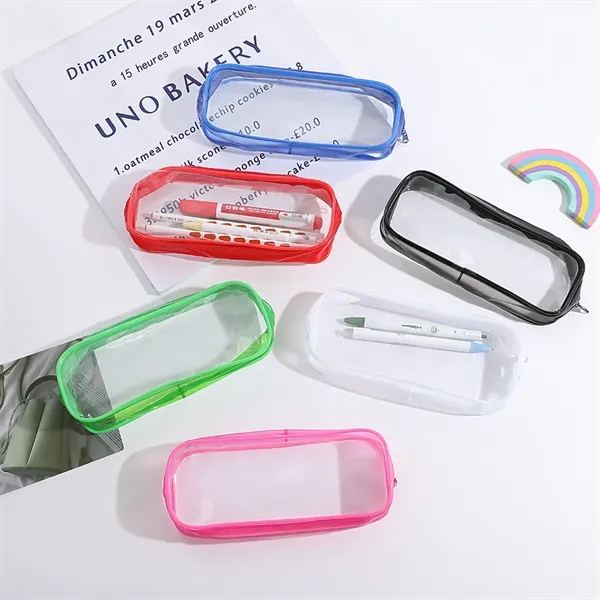 Transparent PVC Pencil Case for Students - Transparent PVC Pencil Case for Students - Image 0 of 9