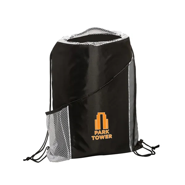 Sprint Angled Drawstring Sports Bag With Pockets - Sprint Angled Drawstring Sports Bag With Pockets - Image 1 of 5