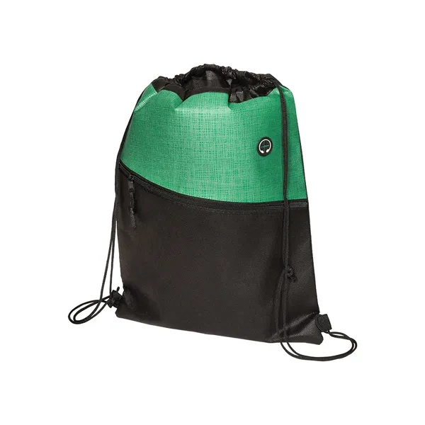 Tonal Heathered Non-Woven Drawstring Backpack - Tonal Heathered Non-Woven Drawstring Backpack - Image 5 of 12