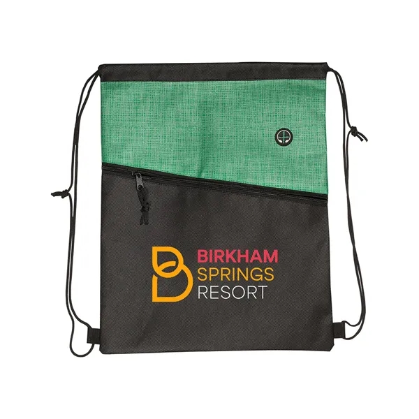 Tonal Heathered Non-Woven Drawstring Backpack - Tonal Heathered Non-Woven Drawstring Backpack - Image 6 of 12