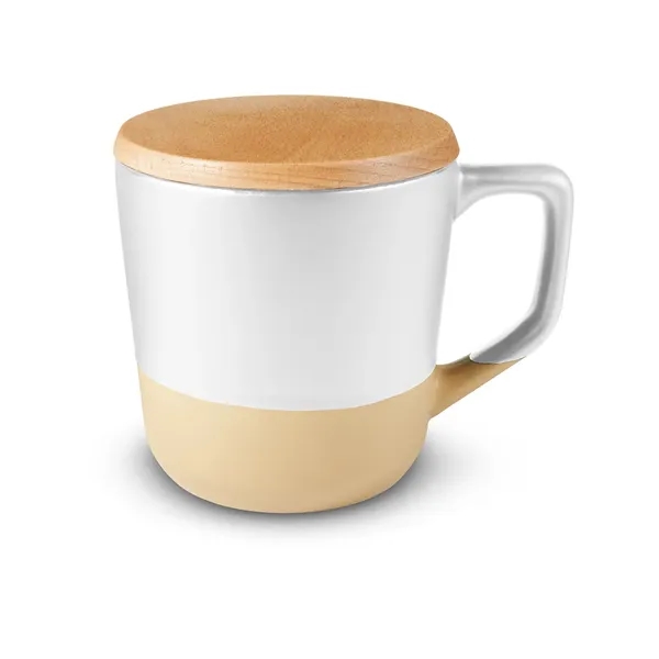 16.5 oz. Boston Ceramic Mug With Wood Lid - 16.5 oz. Boston Ceramic Mug With Wood Lid - Image 1 of 11