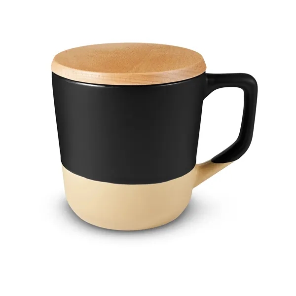 16.5 oz. Boston Ceramic Mug With Wood Lid - 16.5 oz. Boston Ceramic Mug With Wood Lid - Image 6 of 11