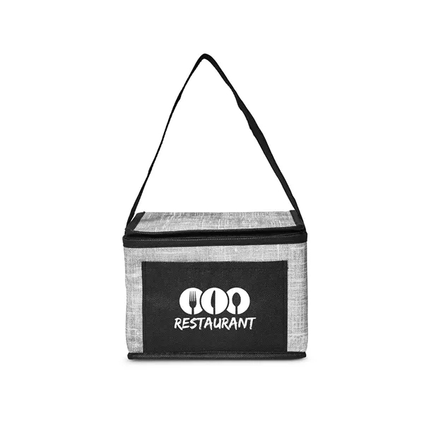 Denim Pattern Non-Woven 6-Pack Lunch Cooler Bag - Denim Pattern Non-Woven 6-Pack Lunch Cooler Bag - Image 3 of 11