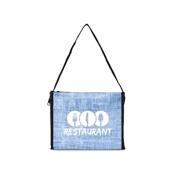 Denim Pattern Non-Woven 6-Pack Lunch Cooler Bag - Denim Pattern Non-Woven 6-Pack Lunch Cooler Bag - Image 7 of 11