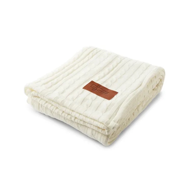 Leeman Cable Knit Sherpa Throw - Leeman Cable Knit Sherpa Throw - Image 5 of 9