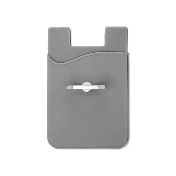 Silicone Card Holder with Metal Ring Phone Stand - Silicone Card Holder with Metal Ring Phone Stand - Image 3 of 19