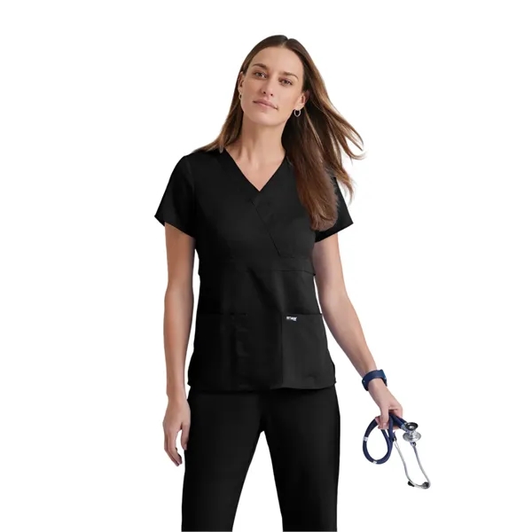 Grey's Anatomy Classic - Women's Two-Pocket Mock Wrap Ril... - Grey's Anatomy Classic - Women's Two-Pocket Mock Wrap Ril... - Image 0 of 11