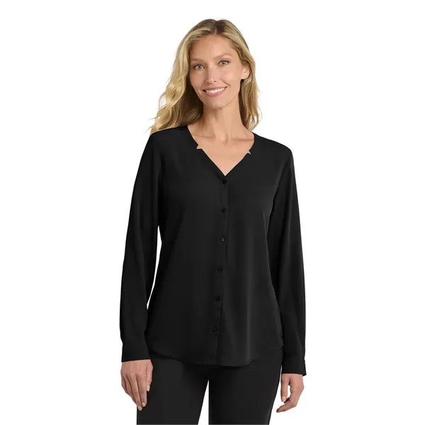 Port Authority Women's Long Sleeve Button-Front Blouse. - Port Authority Women's Long Sleeve Button-Front Blouse. - Image 0 of 14