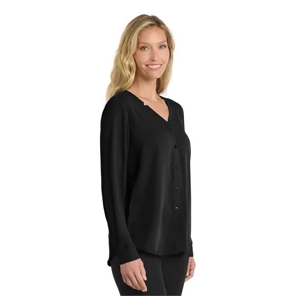 Port Authority Women's Long Sleeve Button-Front Blouse. - Port Authority Women's Long Sleeve Button-Front Blouse. - Image 2 of 14