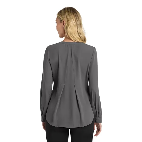 Port Authority Women's Long Sleeve Button-Front Blouse. - Port Authority Women's Long Sleeve Button-Front Blouse. - Image 6 of 14