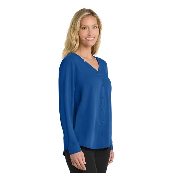 Port Authority Women's Long Sleeve Button-Front Blouse. - Port Authority Women's Long Sleeve Button-Front Blouse. - Image 12 of 14