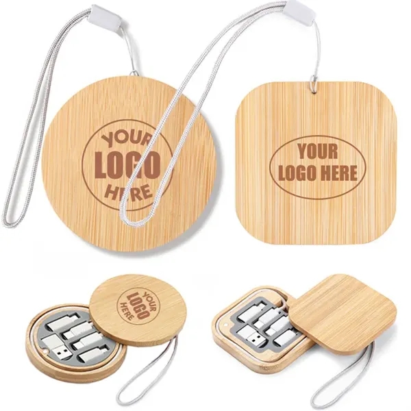 6 in 1 Bamboo Charging Cable Set - 6 in 1 Bamboo Charging Cable Set - Image 0 of 7