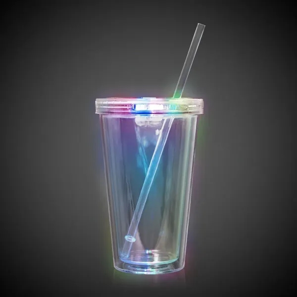 Light Up Travel Cup with Lid and Straw - Light Up Travel Cup with Lid and Straw - Image 1 of 2