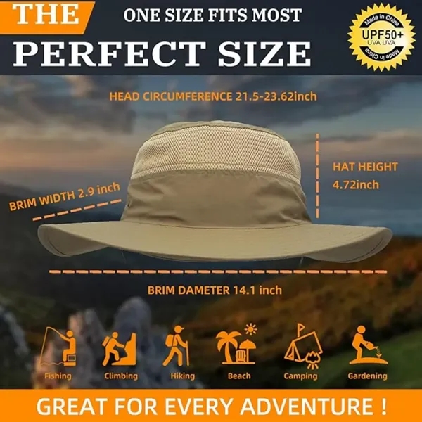 Unisex UPF 50+ Wide Brim Sun Hat - Unisex UPF 50+ Wide Brim Sun Hat - Image 1 of 3