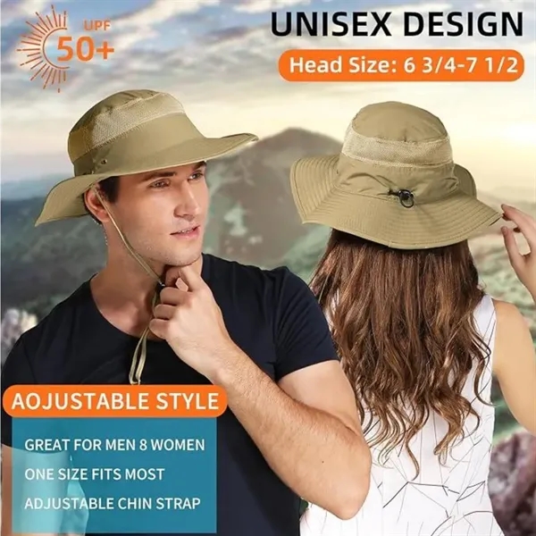 Unisex UPF 50+ Wide Brim Sun Hat - Unisex UPF 50+ Wide Brim Sun Hat - Image 2 of 3