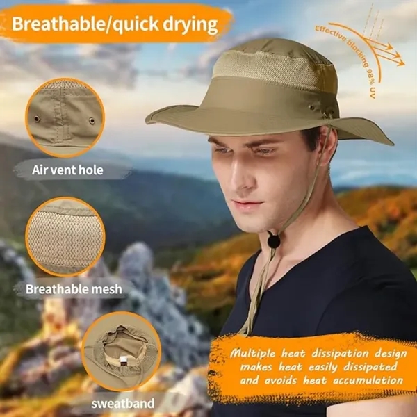 Unisex UPF 50+ Wide Brim Sun Hat - Unisex UPF 50+ Wide Brim Sun Hat - Image 3 of 3