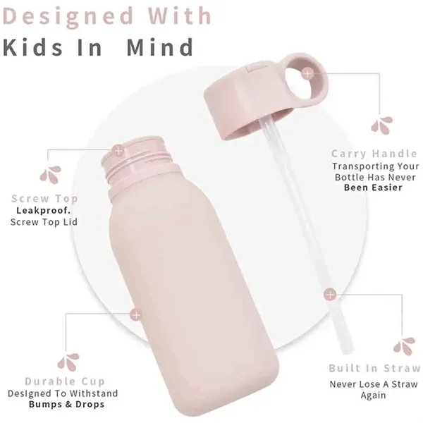 Silicone Bottle With Straw For Toddlers & Kids - Silicone Bottle With Straw For Toddlers & Kids - Image 2 of 3