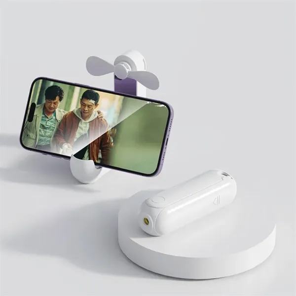 5 in 1 Portable Handheld Fan with Power Bank Mirror - 5 in 1 Portable Handheld Fan with Power Bank Mirror - Image 3 of 5