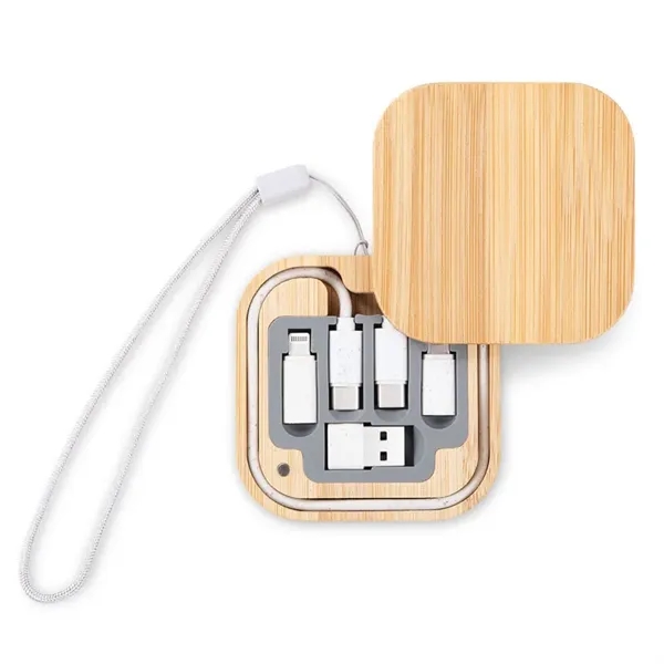 6 in 1 Bamboo Charging Cable Set - 6 in 1 Bamboo Charging Cable Set - Image 2 of 7