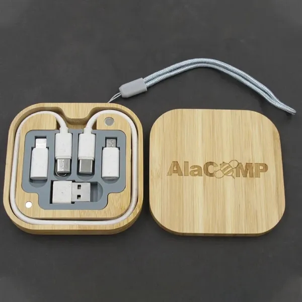 6 in 1 Bamboo Charging Cable Set - 6 in 1 Bamboo Charging Cable Set - Image 6 of 7