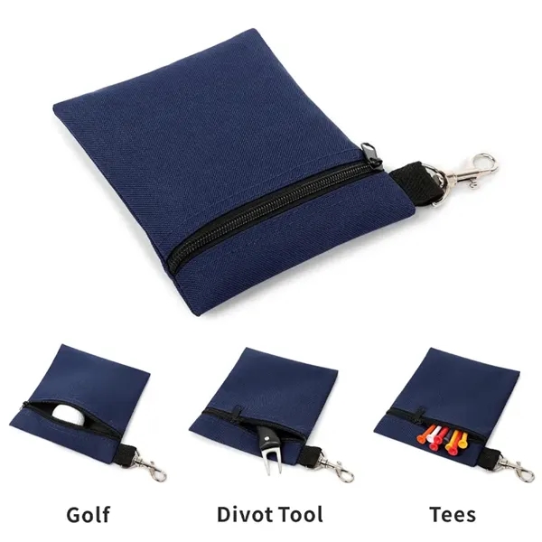 Golf Tee Pouch Zipper Golf Ball Bag with Clip - Golf Tee Pouch Zipper Golf Ball Bag with Clip - Image 1 of 3