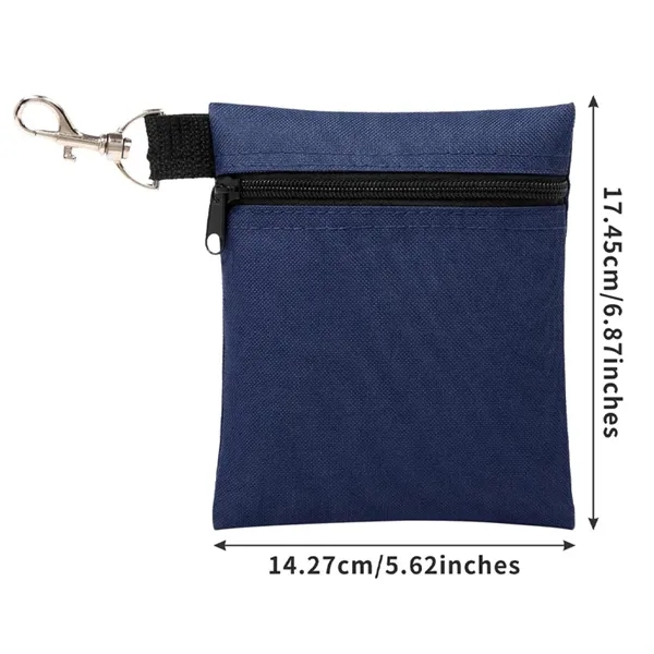 Golf Tee Pouch Zipper Golf Ball Bag with Clip - Golf Tee Pouch Zipper Golf Ball Bag with Clip - Image 2 of 3