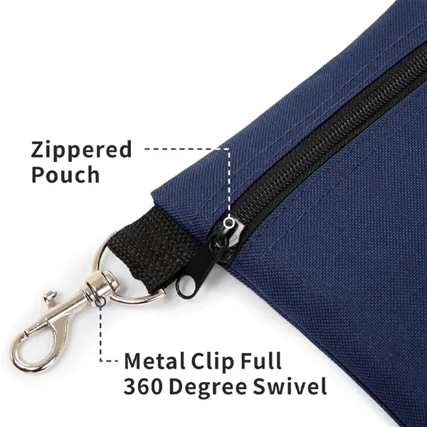 Golf Tee Pouch Zipper Golf Ball Bag with Clip - Golf Tee Pouch Zipper Golf Ball Bag with Clip - Image 3 of 3